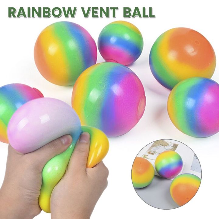 Rainbow Stress Balls Fidget Toys Rebound Pinch Squeeze Squishy balls