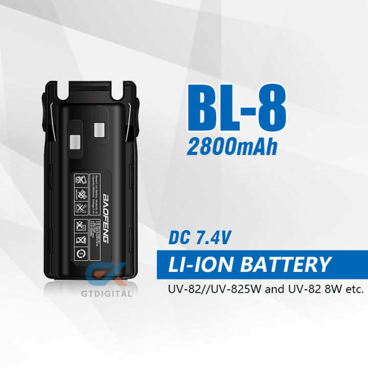 Lot De 2 Batteries Li-ion 7.4V 8000mAh Pour Talkie-walkie Baofeng UV-9R Plus - Double Protection, Remplacement D'origine - 8