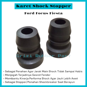 Karet Stopper Shock Shockbreaker Depan Ford Focus Fiesta 1Set(2Pcs) Bahan Ban