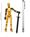 Upgraded T13 Action Figure with Wings and Holder -[Assembly Completed] Dummy 13 Robot, 3D Printed Flexible Titan Gift, Multi-Jointed Desk Executive Toy - 5.3 inch (Gold). 