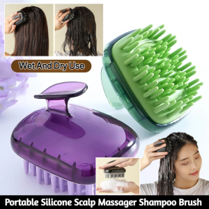 แปรงนวดหนังศีรษะซิลิโคนสำหรับสระผมเปียก แห้ง ผมนุ่ม ทำความสะอาดล้ำลึก บรรเทาอาการคัน แปรงนวดอาบน้ำ สปา