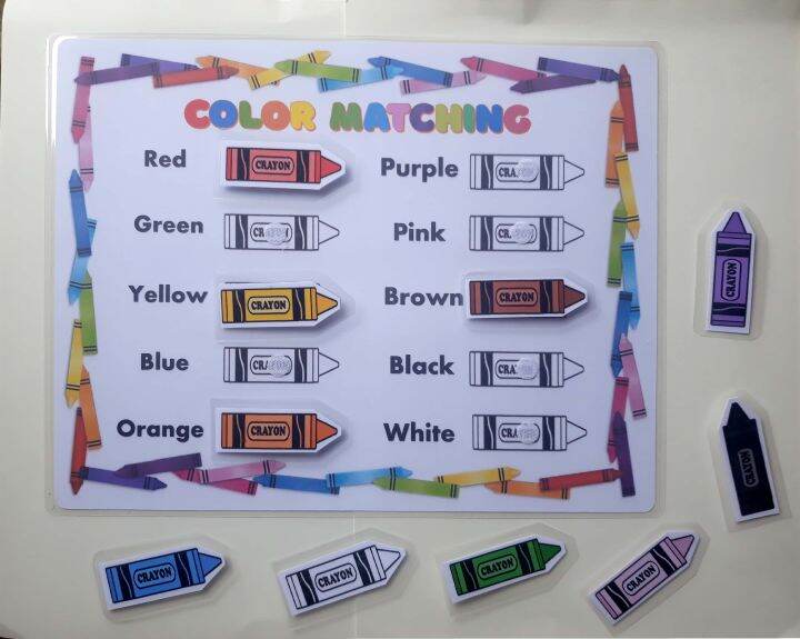 Laminated Activity sheet for kids Color (matching), Velcro (size 8.5 x ...