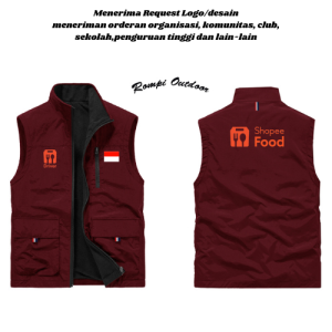 Rompi Shopefood Terbaru Murah Premium / Rompi Shope Food Berkualitas / Rompi Anti Air Bahan Parasut Taslan