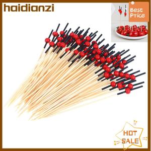 haidianzi 100x 12cm Heart Bamboo Pick Buffet cake Fruit Fork Party Dessert Salad Stick