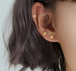 14K Gold-plated Mini Zircon Hoop Earrings Cubic Zirconia Small Piercing Earings Cubic Zirconia Cartilage Earring Stud