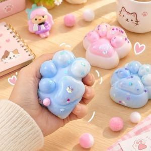Squishy Toys Cat Paw Fidget Toy Set Kawaii Slow Rebound Squeezy Toys Relief Toy Soft Fidget Gift