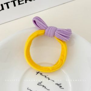 【PINK EMPRESS】Korean Style Dopamine Bow Hair Tie Thick Ponytail Rubber Band High Elasticity Simple