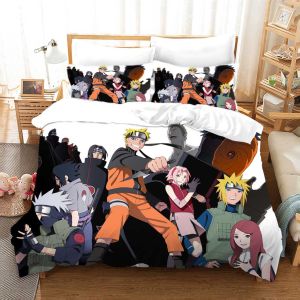 L96 COD 3 IN 1 NARUTO Bedsheet Set Queen Size Bed Sheet Japanese Anime Sasuke Bedroom Comfortable Washable Double Pillowcase Set ne gift L