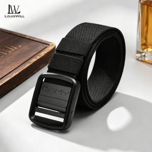 LouisWill Men Belts Outdoor Nylon Belt Adjustable Belt Rotating Buckle Nylon Waistband Double-Sided Black Belt Youth Sports Canvas Pant Belt Simple Nice Waistband Belts for Men Retro Belt Men Belt Original
