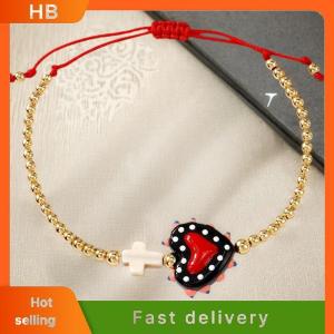 HB Women Bohemian Beaded Bracelet Colorful Heart & Star Charms Adjustable Chain Perfect For Daily Wear Vacation And Holiday Gift