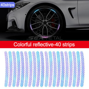 SEAMETAL 20 cái bánh xe Miếng dán phản chiếu đầy màu sắc Nhãn dán trang trí