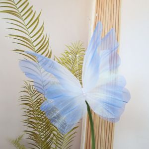 MIRELAE Outdoor Artificial Butterfly 50cm Giant Gauze Fake Butterfly 2024 Photography Props 3D Silk Yarn Butterfly