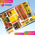 Lembar pola stiker papercraft untuk membuat miniatur truk oleng size 30 cm. 