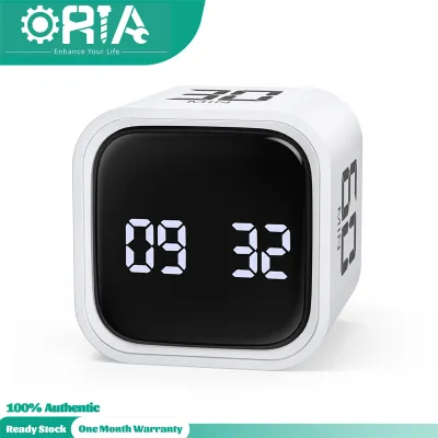 ORIA Upgraded Digital Timer Rotation Timer Auto 5/10/30/60 Minutes and Custom Countdown Rechargeable Productivity Cube Timer with Adjustable Alarm Volumer for Kids TasksWorkStudyKitchen Cooking