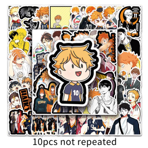 52Pcs Cartoon Volleyball Juvenile Waterproof Sticker Skateboarding Snowboard Retro Vinyl Sticker Graffiti Notebook Sticker