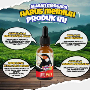 OBAT BURUNG SAKIT | VITAMIN BURUNG | BERAK KAPUR | BERAK HIJAU | GANGGUAN PERNAFASAN | NGOROK | ANTI FIIT 10ML