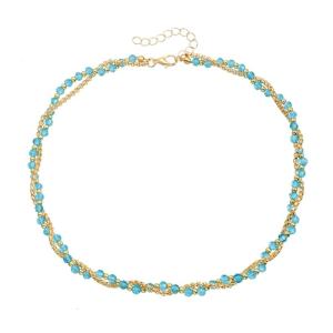 Layering Adjustable Necklace For Women Stackable Glass Charm Design Daily Wear Party Gift