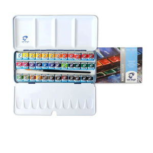 Royal Ta Van Gogh Solid Watercolor 12/15/18/24/36 Colors Professional Watercolor Paint Set Watercolor Brush Acuarela School