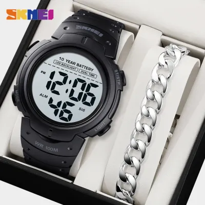[10-Year Battery Life+Diving Watch]SKMEI Men Sport Digital Watch Swimming Diving 100M Waterproof Dive Wrist Watch For Men Man 1560