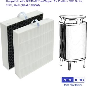 🔥Original and Authentic🔥 Replacement Compatible with Blueair DustMagnet Combo 5200、5210i、5240i air purifier Filter HEPA&Active Carbon Nano Protect filter Air Purifier Accessories