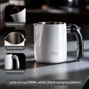 Bincoo Cà Phê Latte cup đồ tạo bọt sữa Pitcher spouted cốc tạo bọt sữa chuyên nghiệp 600ml