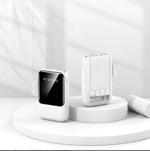 KC58 Macaron Mini Pocket Power Bank 20000mAh USB/Micro V8/IOS/Type-C Multi-line Fast Charging LED Digital Display