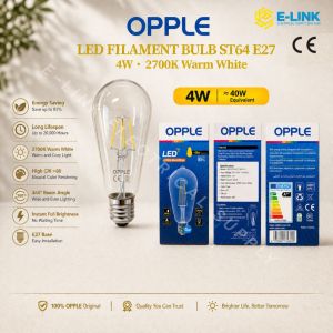 OPPLE LED Filament Bulb ST64 E27 4W / 6W / 8W 2700K Warm White