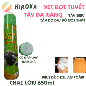Chai Xịt Bọt Tuyết Tẩy Dầu Mỡ Nhà Bếp Foam Tẩy Đa Năng Làm Sạch Bề Mặt Da Gỗ Nhựa - WINSHINE/3T (650ml)