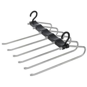 Magic Multi-Layer Pants Hanger Hanging Pants Scarf Jeans Trousers Multifunctional Folding Storage Rack / SG Stock