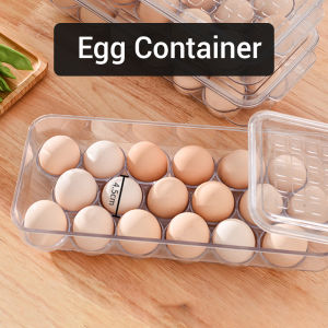 Locaupin Kitchen Pantry Egg Storage Container Box with Lid Handle Space Saving for Pantry Countertop Fridge Organizer