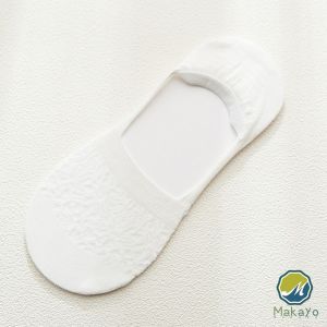 Makayo ถุงเท้าลูกไม้ ถุงเท้าผ้าฝ้าย ด้านล่างซิลิโคนกันลื่น  Lace socks