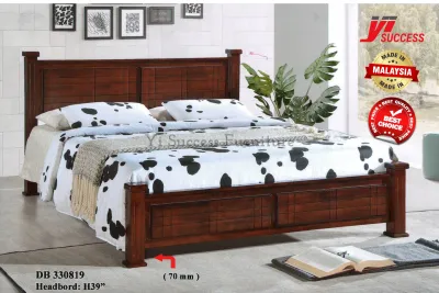 Yi Success Maple Wooden Queen Bed / Export Quality Queen Bed / Katil Queen Kayu / Wooden Double Bed /Strong KD Bedbase