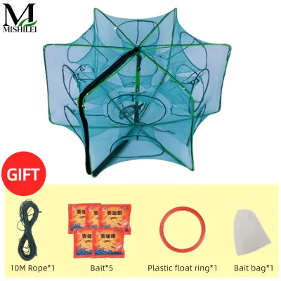 Fishing Trap Net Collapsible Fish Cage Multi Hole Mesh Shrimp Crab Catch Folding Portable Outdoor