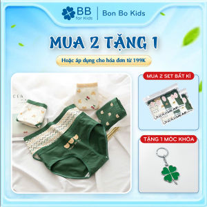 (CD24) Set 5 Quần Chip Bé Gái Mẫu Gấu Xanh Quần Lót Bé Gái Kháng Khuẩn 100% Cotton an toàn cho bé