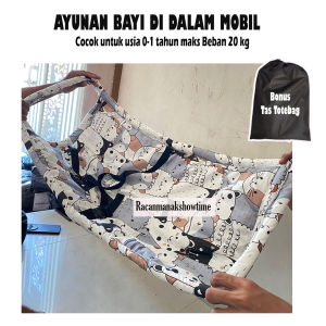 Ayunan Bayi Di dalam mobil Double safetybelt Free tas penyimpanan