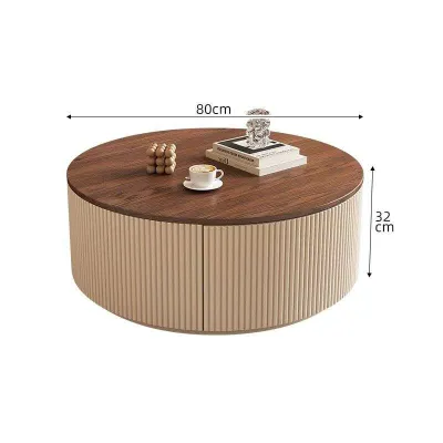 Round Nested Coffee Tables Living Room Walnut Italian Modern Luxury Vintage