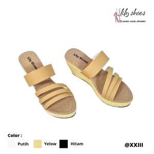 LILY SHOES - Viona Wedges Sendal Selop Wanita Trendy Real Pict Berkualitas
