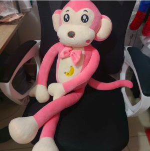 Thú nhòi bông khỉ tay dài bụng thêu quả chuối - Size 90cm