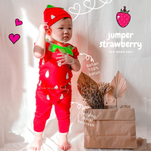 ❤️ baju bayi jumper bayi baju anak motif buah strawberry lucu ❤️
