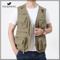 FUGUINIAO Men's Vest Jacket Multi-pocket Photographer Mesh Outdoor Tactical Outfit for Fishing. 