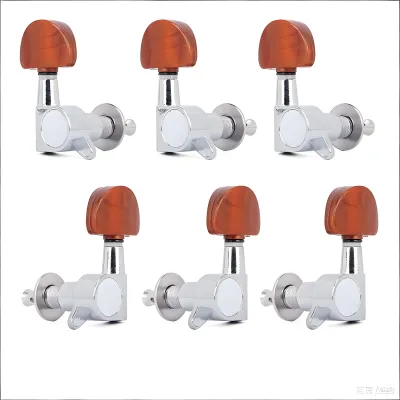 ลูกบิดกีต้าร์โปร่ง ครบชุด 6 ชิ้น แถมฟรี!น๊อต แหวนรองพร้อมติดตั้ง machine heads guitar