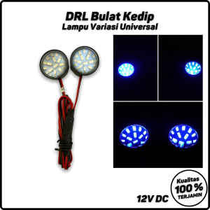 Lampu LED Strobo Kedip Bulat Terang 2 Mode Otomatis Blitz Flash Variasi Tambahan Motor Mobil