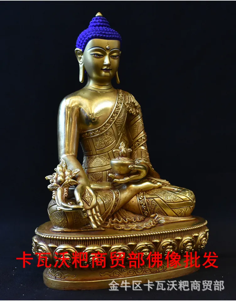 藏传密宗药师佛纯铜鎏金7寸工艺佛像西藏药师佛佛像| Lazada