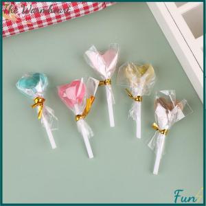 【The Warmheart】 1 12 Dollhouse Simulation Heart Lollipop Dollhouse Miniature Candy Ornament Dolls House Food Accessories Pretend Play Toys