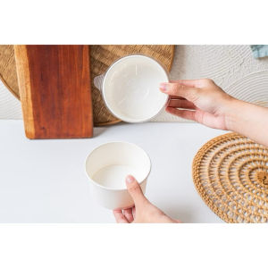 PAPER BOWL by NESTO ukuran All Size + Tutup Anti Bocor  / Mangkok Kertas / Wadah Kertas Tebal / Cup Mangkok Tahan Panas SH ASN02