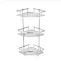 3 Layer Triangular Bathroom Corner Organizer Rack With Hook Triangle Rack Shelf. 