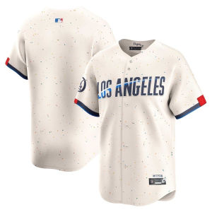 In-stock MLB Dodgers 17 # OHTANI Shohei City Edition Off-White Embroidered Baseball Jacket Wholesale