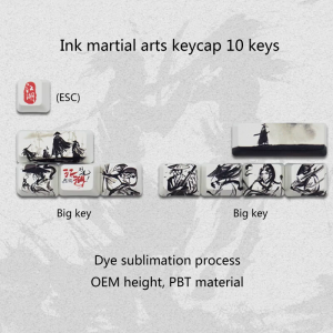 10 Keys OEM R1 SHIFT ESC Keycaps Large for Key PBT Chinese Style Dye Subbed Keycap For Cherry MX Switch Mechanical Keybo