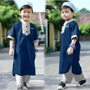 SETELAN BAJU KOKO JUBAH ANAK 1-10 TAHUN/ BAJU KOKO FAHRI TERBARU/PAKAIAN MUSLIM ANAK LAKI LAKI