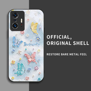สำหรับ Xiaomi 11T และ Xiaomi 11T 5G เคสศัพท์กันตก ลายผีเสื้อสีน้ำมัน บุคลิกภาพทันสมัย